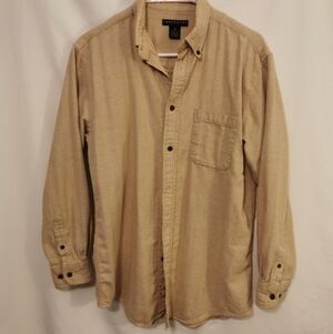 Men's Consensus Sportswear 100% Cotton Button Down Shirt Tan - Sz M